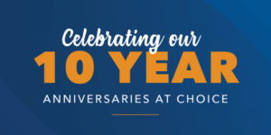 10 Year Anniversaries at Choice Schools Associates Celebration Web-Safe Graphic Image