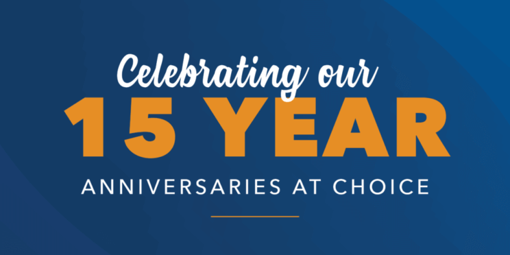15 Year Anniversaries at Choice Schools Associates Celebration Web-Safe Graphic Image
