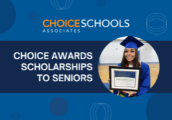 Choice Awards Scholarships to Seniors - Picture of Samantha Oscario with her scholarship from Choice Schools Associates